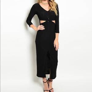 Long Sleeve Dress Cutout Black